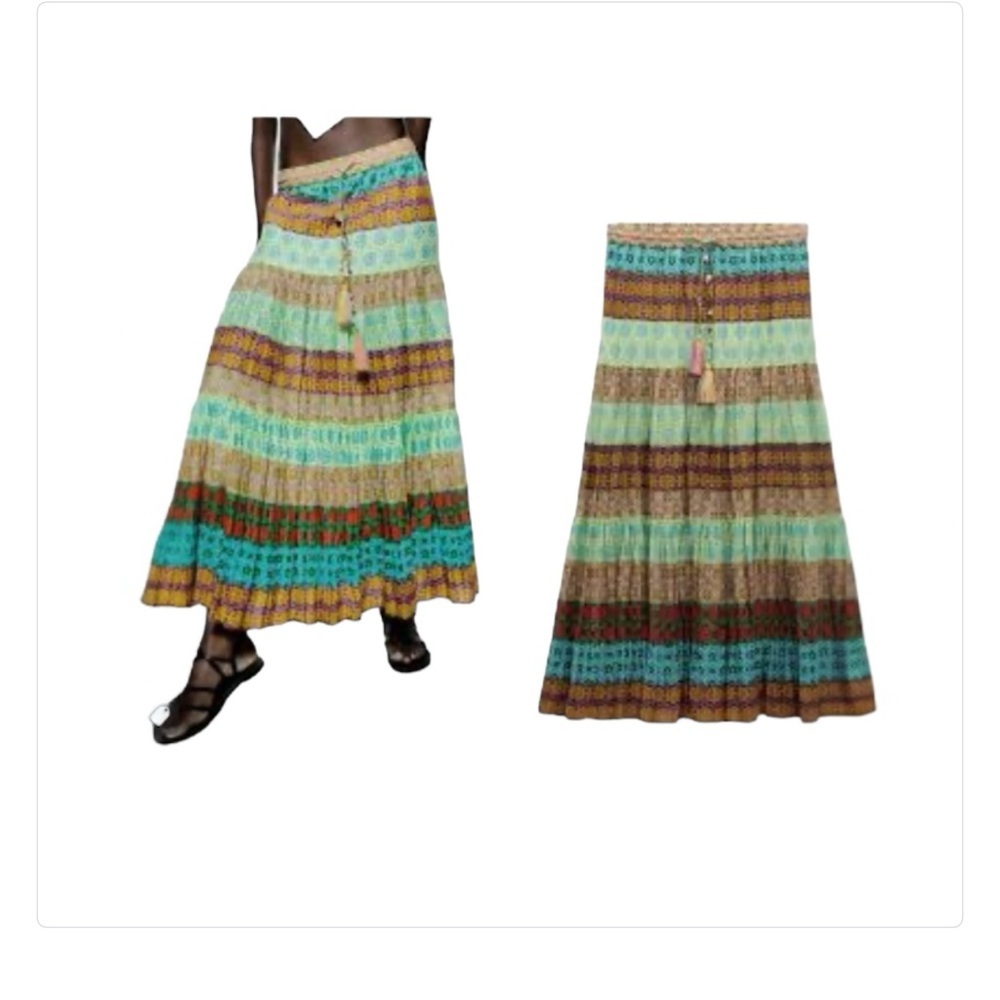 NWT Zara High Waisted Bohemian Size Medium Skirt